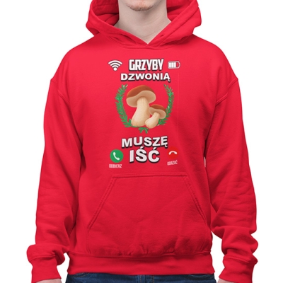 BLUZA Z KAPTUREM grzybowa GRZYBY DZWONIĄ